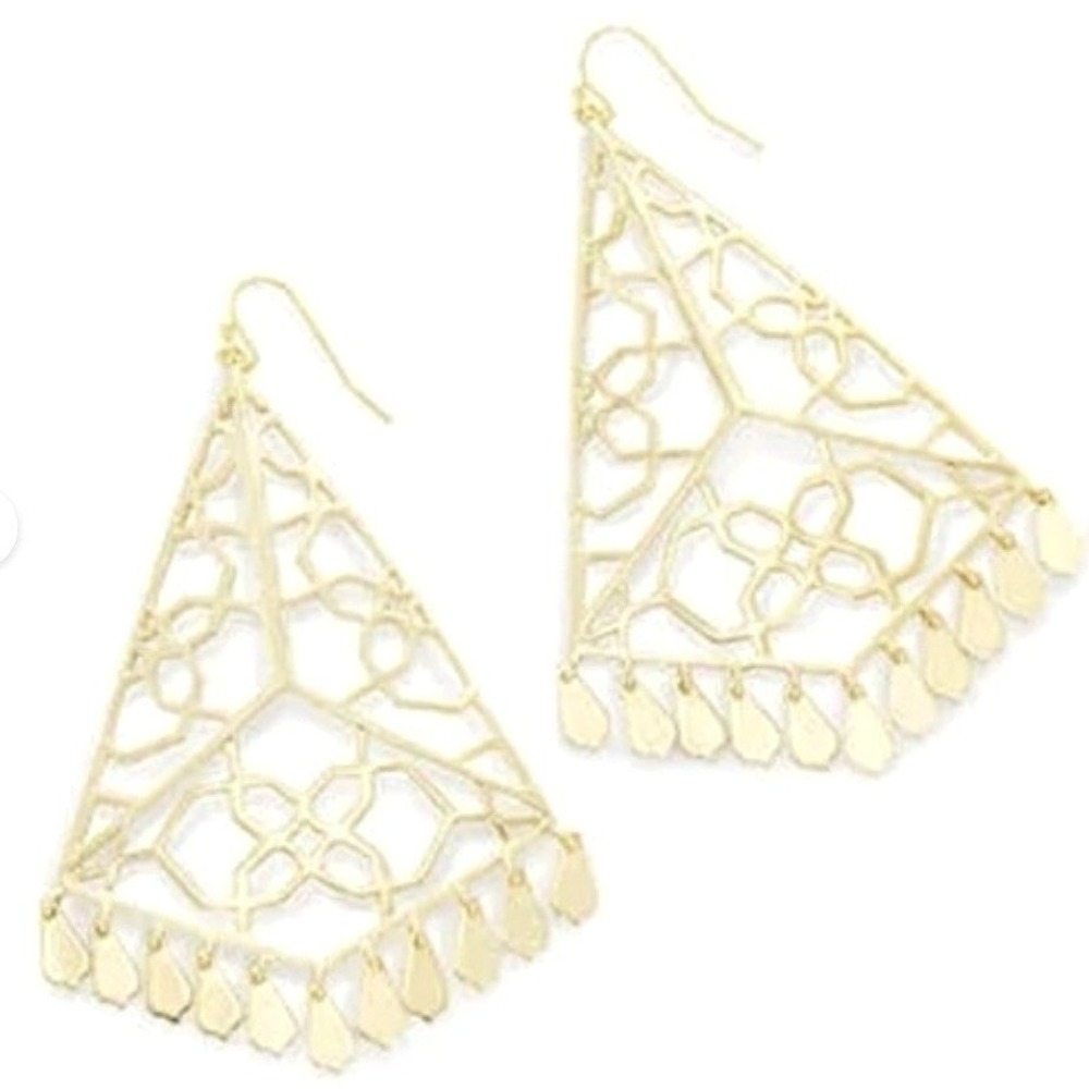 Kendra Scott Samira Chandelier Earrings Gold Large Statement Dangle Style